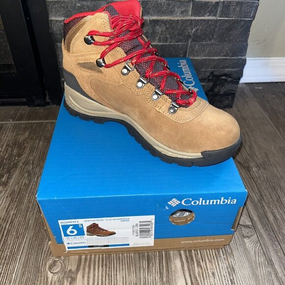 Columbia Women's Newton Ridge Plus Waterproof Amped Size 6.5 Elk Mountain Red - Picture 2 of 7